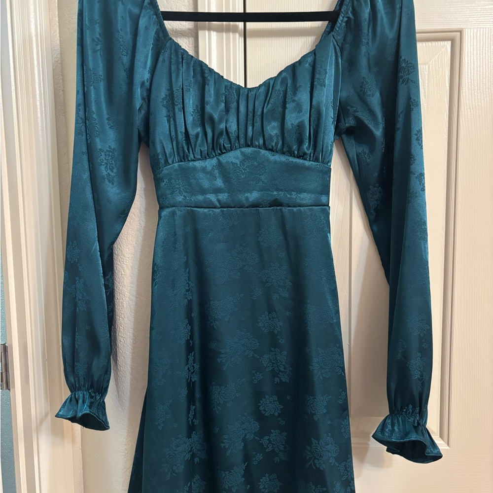 Inspire Teal Long Sleeve Dress